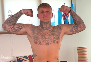 Young Straight Blond Stud Wanks his Rock Hard Uncut Cock & Squirts Cum Everywhere!