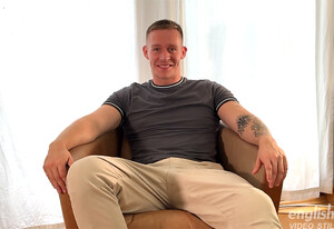 Young Muscular Rugby Hunk Shows off his Big Muscles & Massive Rock Hard Uncut Cock & Cums!